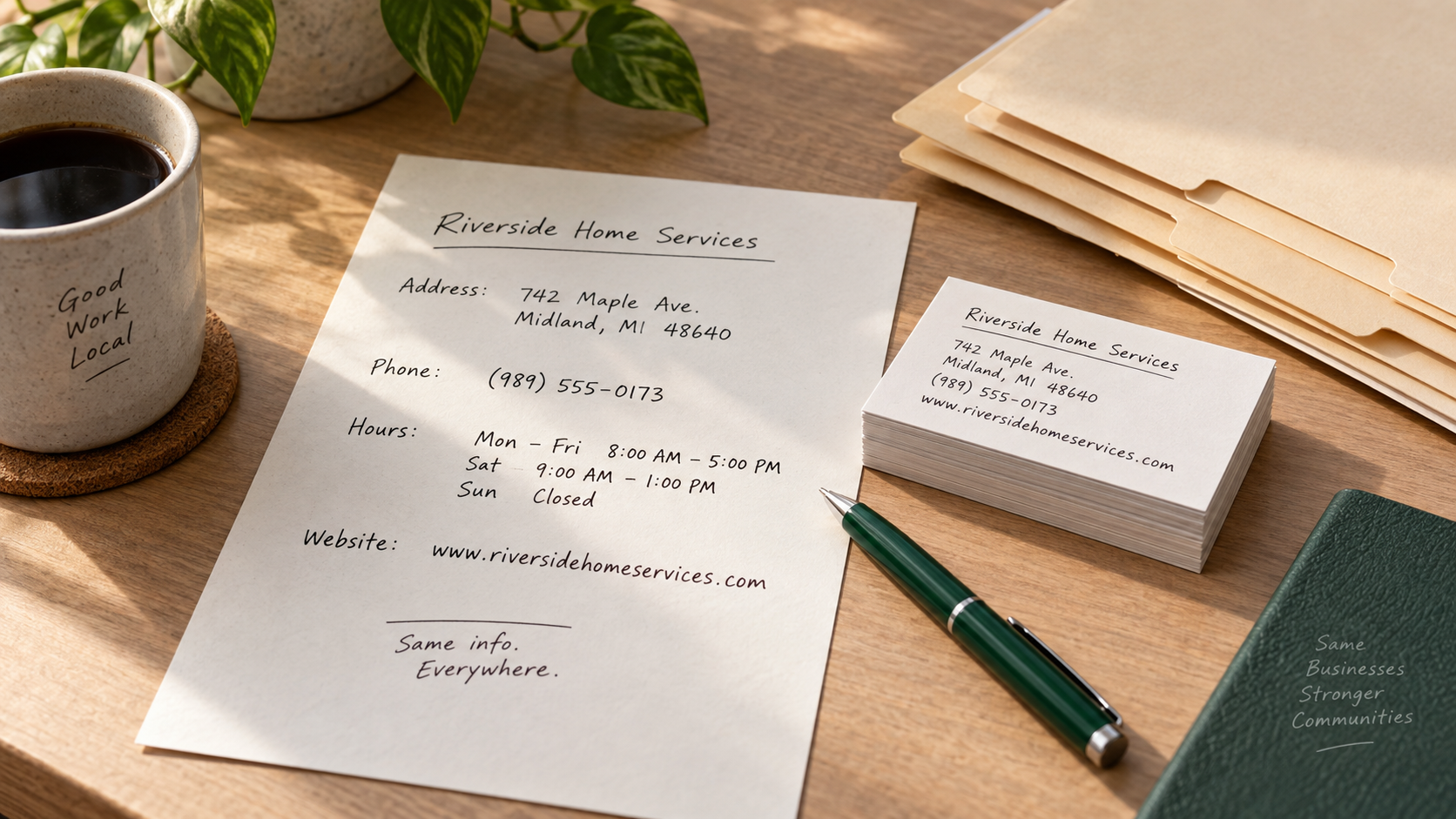 A notebook log for buyer questions and tally marks of cited domains.